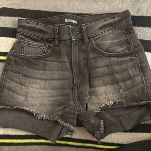 Express High Waisted Black Jean Shorts